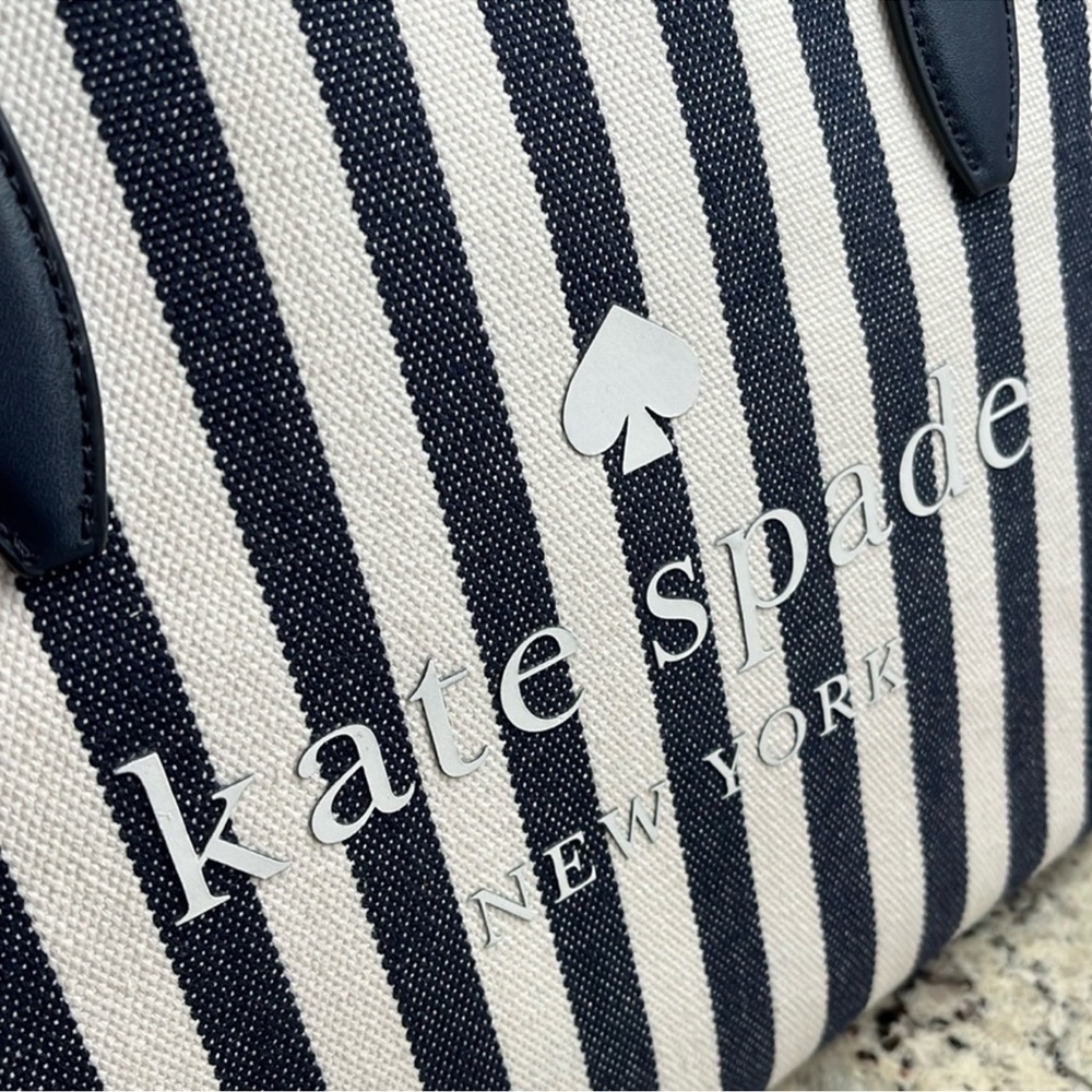 Kate Spade Striped Street Tote with Clutch Set NWOT - Picture 5 of 15